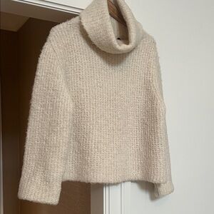 Theory Soft Cream Cowl Neck Sweater